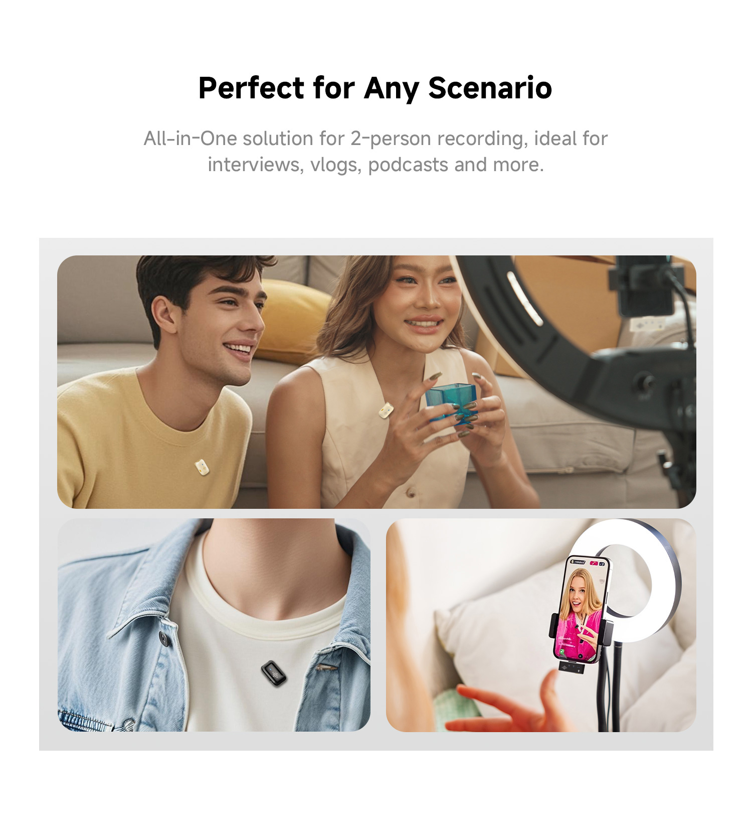 LUUCCO MiniPods wireless lavalier microphone mobile feature image 3