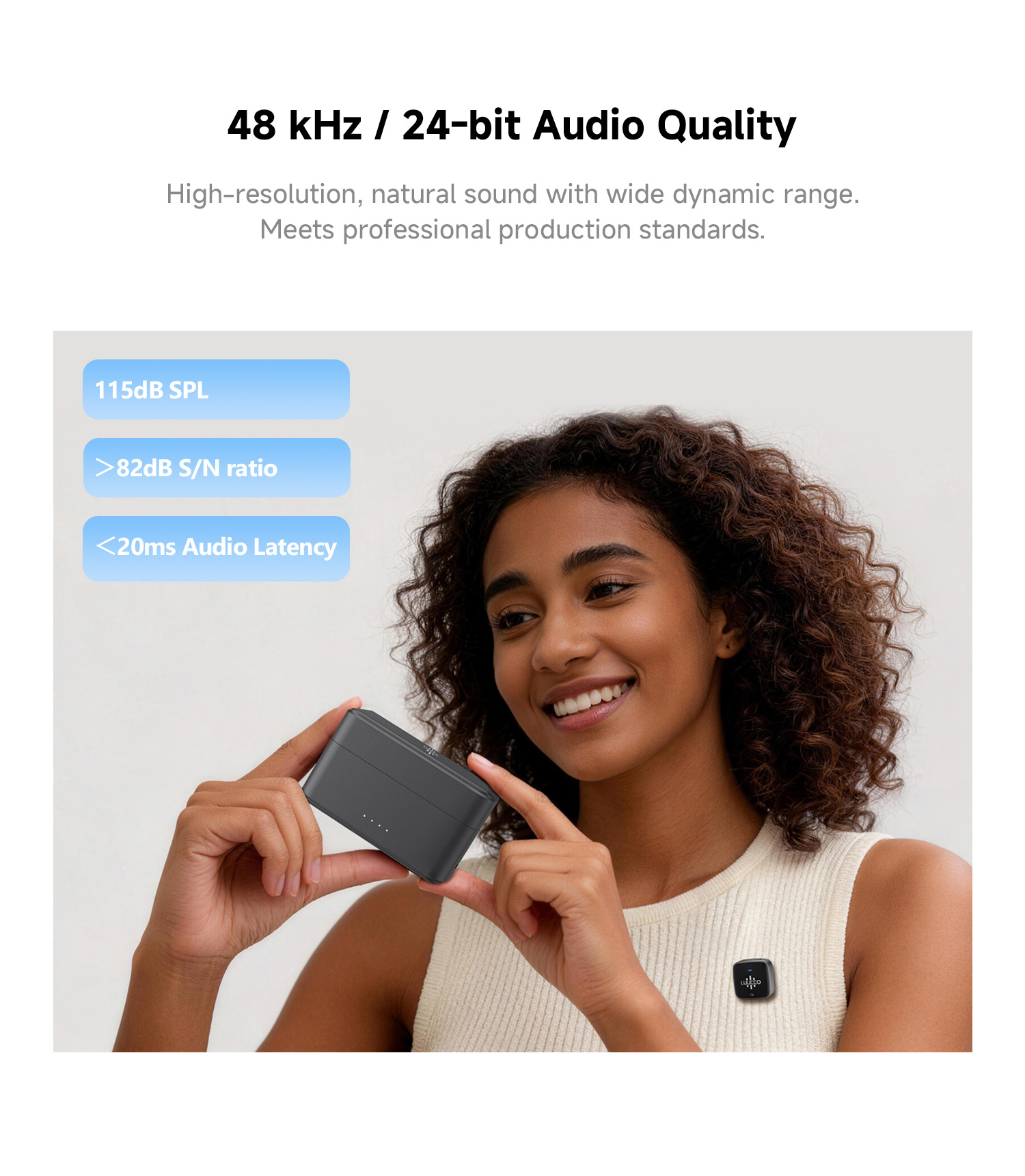 LUUCCO AirMic wireless lavalier microphone mobile feature image 7